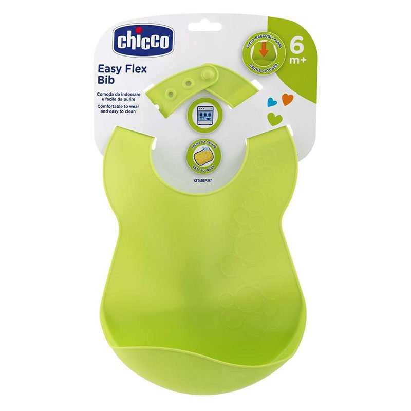 مريقة سيليكون Easy Flex Bib تشِيكُو أخضر 6M+