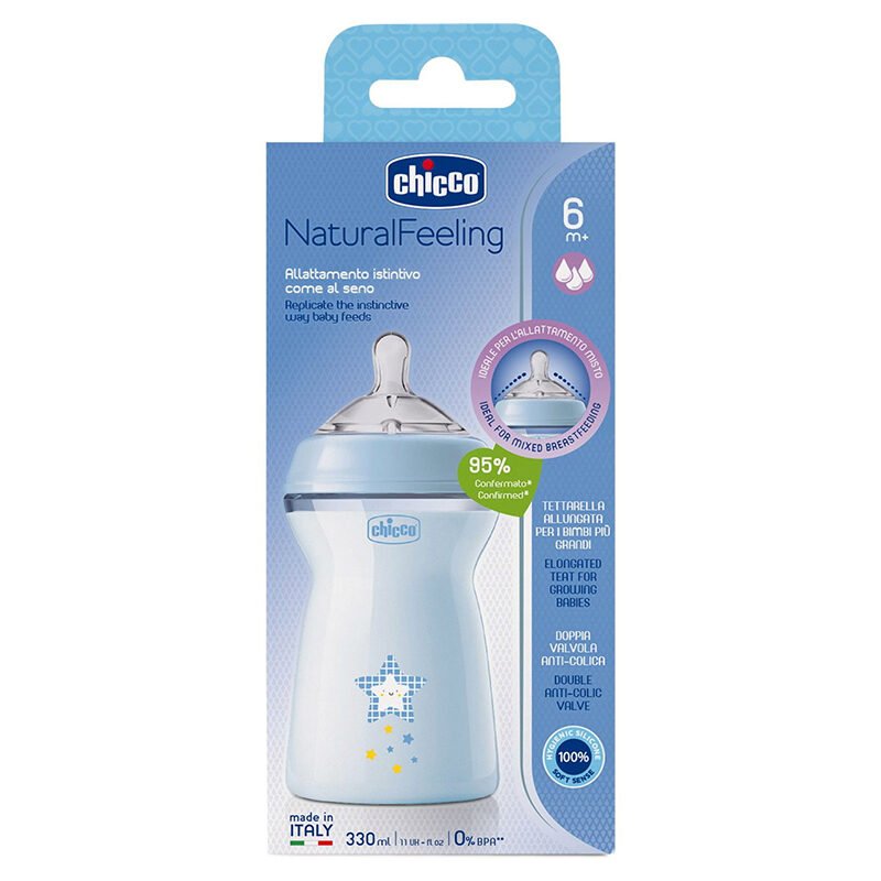 مرضعة الشعور الطبيعي بلاستيك -330- سيليكون (أولاد) +6M