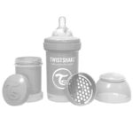 مرضعة طبية مع حافظة حليب (تُوِيسْت شِيكْ) 180 مل GREY