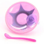 صحن أكل بالملعقة وخزان تسخين وقاعدة لاصقة NUBY (وردي) +3M