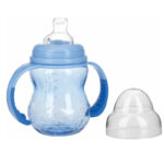 مرضعة NUBY -240ML- NO SPILL (أزرق) +6M