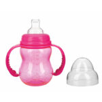 مرضعة NUBY -240ML- NO SPILL (وردي) +6M