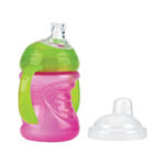 كوب NUBY -240ML- NO SPILL (وردي) +6M