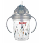 كوب NUBY -240ML- FLIP-IT STRAW (رصاصي) +12M