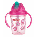 كوب NUBY -240ML- FLIP-IT STRAW (وردي) +12M