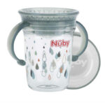 كوب NUBY -240ML- 360° DRINKING (رصاصي) +6M
