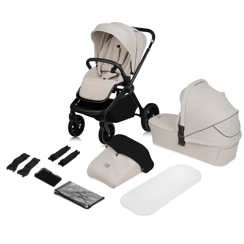 طاقم عربة ونوامة MIKA PLUS 2IN1 من ليونيلو BEIGE SAND #حديث