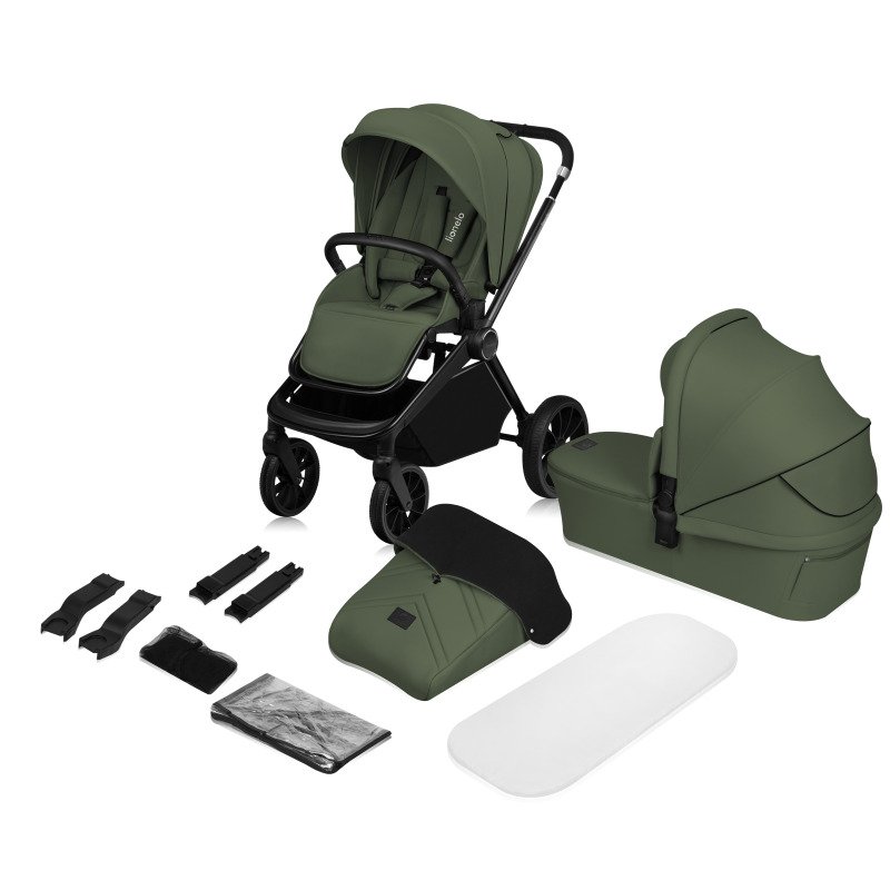 LO-MIKAPS2-GO طاقم عربة ونوامة MIKA PLUS 2IN1 من ليونيلو GREEN OLIVE #حديث - الصورة 1