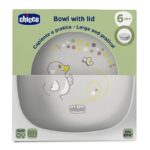 صحن أكل تشِيكُو بالغطاء BOWL رمادي +6M