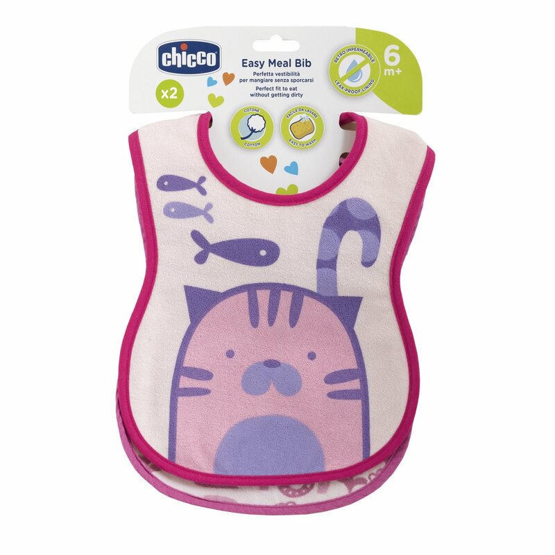 مريقة تشيكو -2ق- WEANING BIB (وردي) +6M